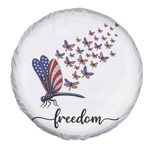 Freedom Dragonfly American Flag 4th Of July Spare Tire Cover Patriotic Nature Lover Graphic TS12 Print Your Wear