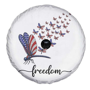 Freedom Dragonfly American Flag 4th Of July Spare Tire Cover Patriotic Nature Lover Graphic TS12 Print Your Wear