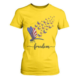 Freedom Dragonfly American Flag 4th Of July T Shirt For Women Patriotic Nature Lover Graphic TS12 Daisy Print Your Wear