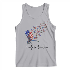 Freedom Dragonfly American Flag 4th Of July Tank Top Patriotic Nature Lover Graphic TS12 Athletic Heather Print Your Wear