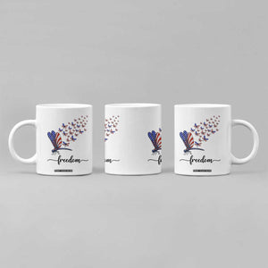 Freedom Dragonfly American Flag 4th Of July Coffee Mug Patriotic Nature Lover Graphic TS12 Print Your Wear