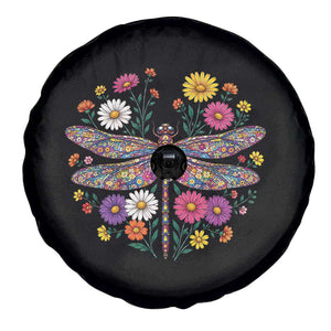 Boho Floral Spring Dragonfly Spare Tire Cover Colorful Mosaic Insect TS12 Print Your Wear