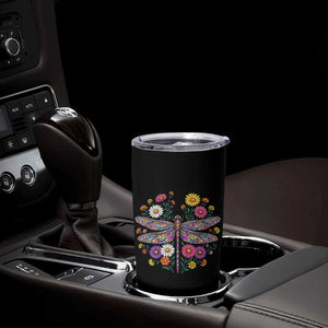 Boho Floral Spring Dragonfly Tumbler Cup Colorful Mosaic Insect TS12 Print Your Wear