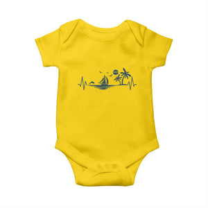 Summer Vacation Heartbeat Pulse Sunset Silhouette Baby Onesie Tropical Island Lover TS12 Daisy Print Your Wear