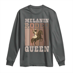 African American Cowgirl Long Sleeve Shirt Melanin Rodeo Queen Western Country TS12 Dark Heather Print Your Wear