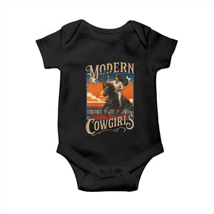 Modern Cowgirls Baby Onesie American Woman Western Rodeo TS12 Black Print Your Wear