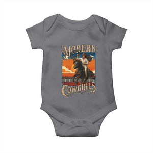 Modern Cowgirls Baby Onesie American Woman Western Rodeo TS12 Charcoal Print Your Wear