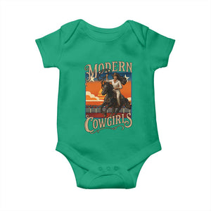 Modern Cowgirls Baby Onesie American Woman Western Rodeo TS12 Irish Green Print Your Wear