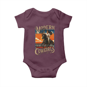 Modern Cowgirls Baby Onesie American Woman Western Rodeo TS12 Maroon Print Your Wear