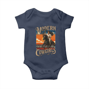 Modern Cowgirls Baby Onesie American Woman Western Rodeo TS12 Navy Print Your Wear