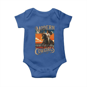 Modern Cowgirls Baby Onesie American Woman Western Rodeo TS12 Royal Blue Print Your Wear