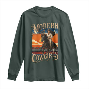 Modern Cowgirls Long Sleeve Shirt American Woman Western Rodeo TS12 Dark Forest Green Print Your Wear