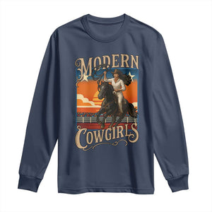 Modern Cowgirls Long Sleeve Shirt American Woman Western Rodeo TS12 Navy Print Your Wear