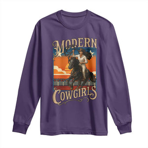 Modern Cowgirls Long Sleeve Shirt American Woman Western Rodeo TS12 Purple Print Your Wear