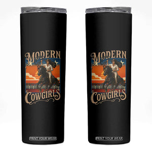 Modern Cowgirls Skinny Tumbler American Woman Western Rodeo TS12 Black Print Your Wear
