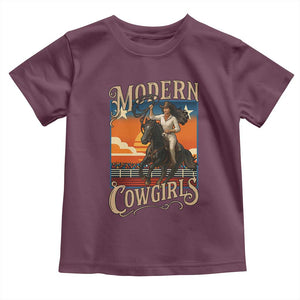 Modern Cowgirls Toddler T Shirt American Woman Western Rodeo TS12 Maroon Print Your Wear