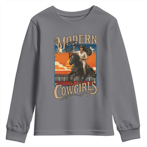 Modern Cowgirls Youth Sweatshirt American Woman Western Rodeo TS12 Charcoal Print Your Wear