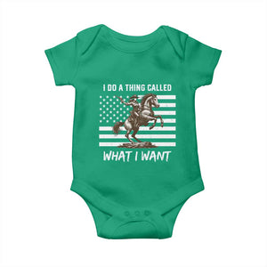 Patriotic Cowgirl Baby Onesie I Do A Thing Called What I Want American Flag TS12 Irish Green Print Your Wear