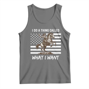 Patriotic Cowgirl Tank Top I Do A Thing Called What I Want American Flag TS12 Black Heather Print Your Wear