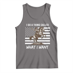 Patriotic Cowgirl Tank Top I Do A Thing Called What I Want American Flag TS12 Deep Heather Print Your Wear