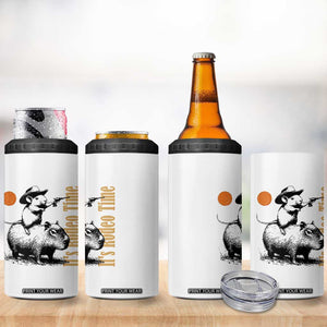 It Is Rodeo Time 4 in 1 Can Cooler Tumbler Funny Wild West Mouse Riding Capybara TS12 Print Your Wear