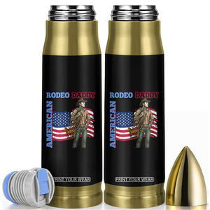 Patriotic Cowboy Bullet Tumbler American Rodeo Daddy USA Rodeo Art TS12 Black Print Your Wear