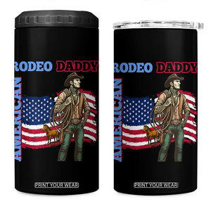 Patriotic Cowboy 4 in 1 Can Cooler Tumbler American Rodeo Daddy USA Rodeo Art TS12 One Size: 16 oz Black Print Your Wear