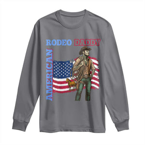 Patriotic Cowboy Long Sleeve Shirt American Rodeo Daddy USA Rodeo Art TS12 Charcoal Print Your Wear