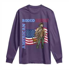 Patriotic Cowboy Long Sleeve Shirt American Rodeo Daddy USA Rodeo Art TS12 Purple Print Your Wear