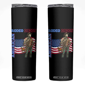 Patriotic Cowboy Skinny Tumbler American Rodeo Daddy USA Rodeo Art TS12 Black Print Your Wear