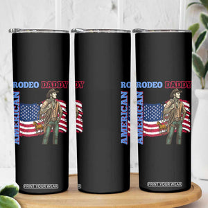 Patriotic Cowboy Skinny Tumbler American Rodeo Daddy USA Rodeo Art TS12 Print Your Wear