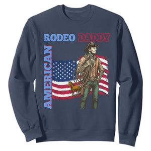 Patriotic Cowboy Sweatshirt American Rodeo Daddy USA Rodeo Art TS12 Navy Print Your Wear