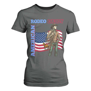Patriotic Cowboy T Shirt For Women American Rodeo Daddy USA Rodeo Art TS12 Dark Heather Print Your Wear