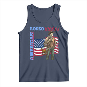 Patriotic Cowboy Tank Top American Rodeo Daddy USA Rodeo Art TS12 Navy Print Your Wear