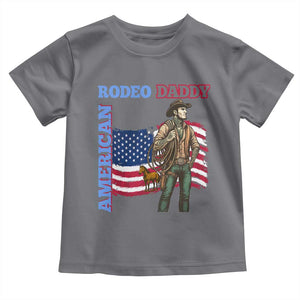 Patriotic Cowboy Toddler T Shirt American Rodeo Daddy USA Rodeo Art TS12 Charcoal Print Your Wear