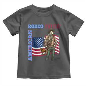 Patriotic Cowboy Toddler T Shirt American Rodeo Daddy USA Rodeo Art TS12 Dark Heather Print Your Wear