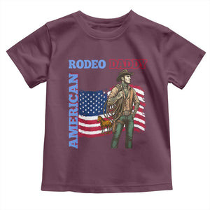Patriotic Cowboy Toddler T Shirt American Rodeo Daddy USA Rodeo Art TS12 Maroon Print Your Wear