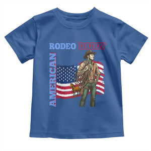 Patriotic Cowboy Toddler T Shirt American Rodeo Daddy USA Rodeo Art TS12 Royal Blue Print Your Wear