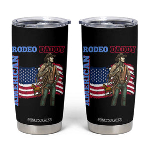 Patriotic Cowboy Tumbler Cup American Rodeo Daddy USA Rodeo Art TS12 Black Print Your Wear