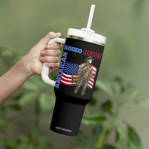 Patriotic Cowboy Tumbler With Handle American Rodeo Daddy USA Rodeo Art TS12 Print Your Wear
