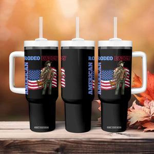 Patriotic Cowboy Tumbler With Handle American Rodeo Daddy USA Rodeo Art TS12 Print Your Wear