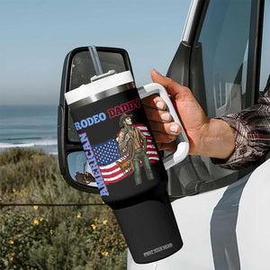 Patriotic Cowboy Tumbler With Handle American Rodeo Daddy USA Rodeo Art TS12 Print Your Wear