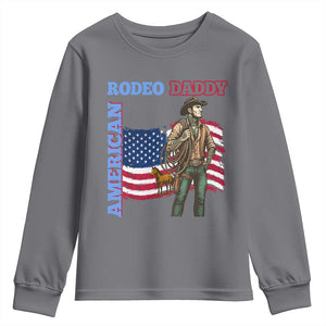 Patriotic Cowboy Youth Sweatshirt American Rodeo Daddy USA Rodeo Art TS12 Charcoal Print Your Wear