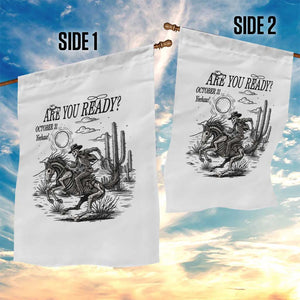 Halloween Skeleton Garden Flag Are You Ready October 31 Rodeo Cowboy TS12 Print Your Wear