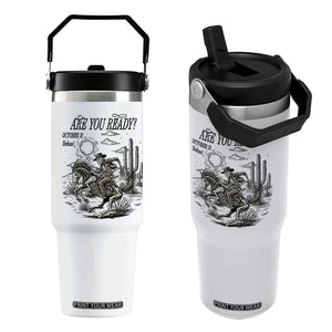 Halloween Skeleton Flip Straw Tumbler Are You Ready October 31 Rodeo Cowboy TS12 One Size: 30 oz White Print Your Wear