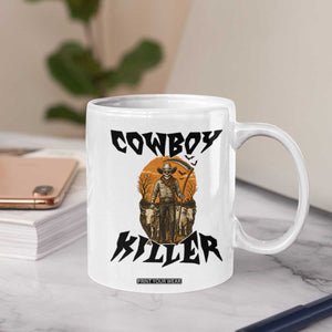 Halloween Skeleton Coffee Mug Cowboy Killer Spooky Western Horror Design TS12 Print Your Wear