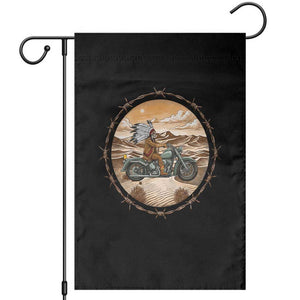 Native American Biker Gift Garden Flag Skull Motorcycle Rider