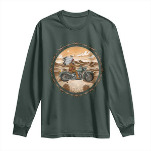 Native American Biker Gift Long Sleeve Shirt Skull Motorcycle Rider