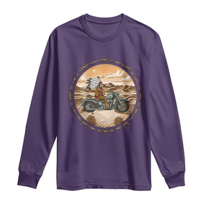 Native American Biker Gift Long Sleeve Shirt Skull Motorcycle Rider