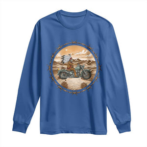 Native American Biker Gift Long Sleeve Shirt Skull Motorcycle Rider